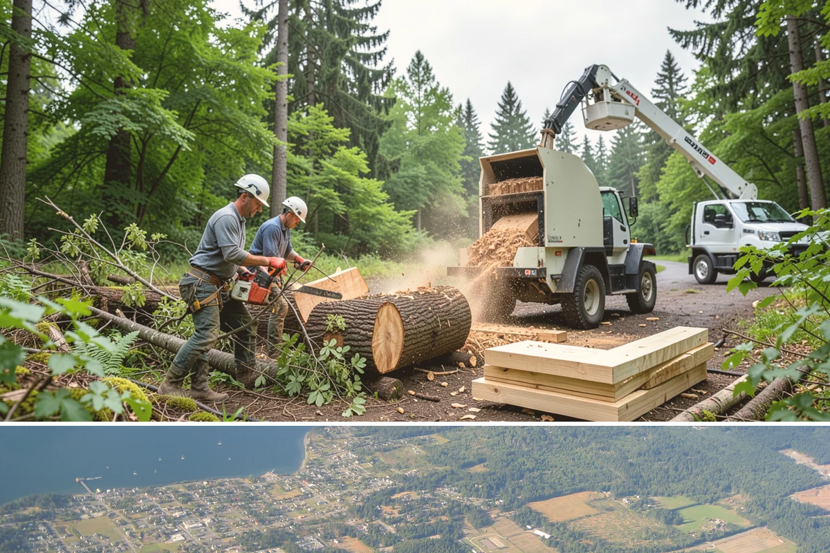 Wind damage cleanup in Coupeville, Island County, WA - This service is performed year-round in response to high winds but requires extra caution during wet winter months when ground...
