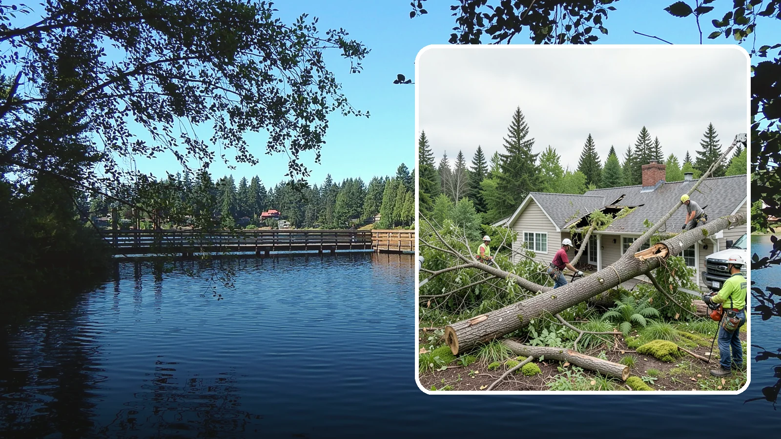 Wind damage cleanup in Federal Way, King County, WA - Cleanup and make-safe work after wind damage.