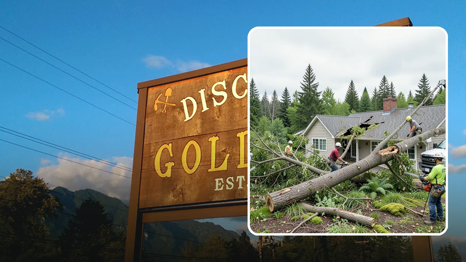 Wind damage cleanup in Gold Bar, Snohomish County, WA - Cleanup and make-safe work after wind damage.