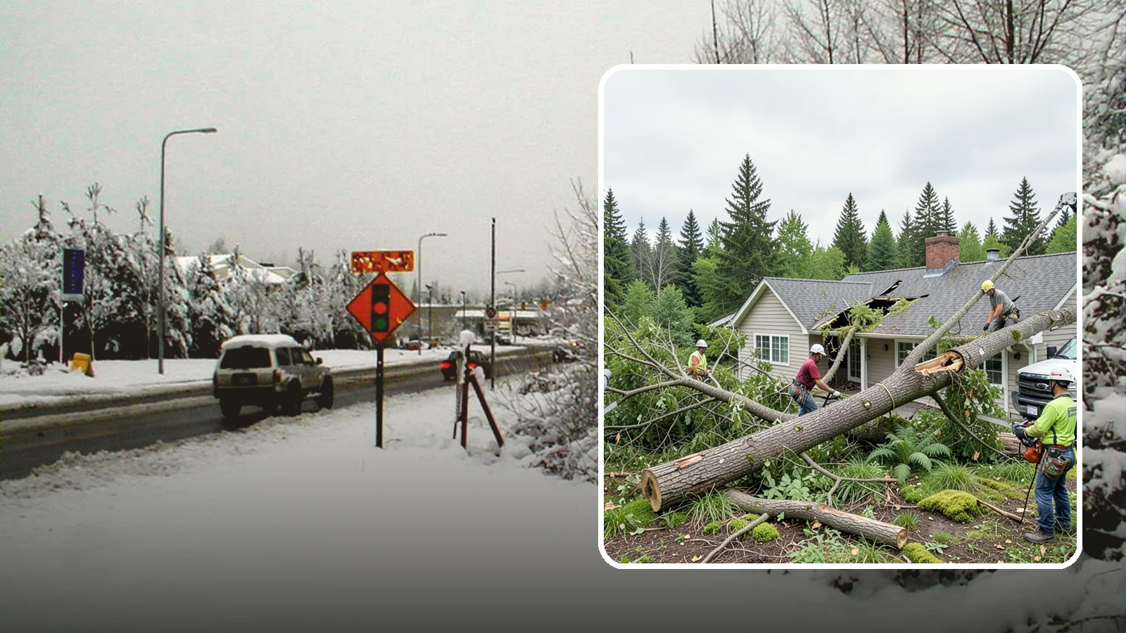 Wind damage cleanup in Newcastle, King County, WA - Cleanup and make-safe work after wind damage.