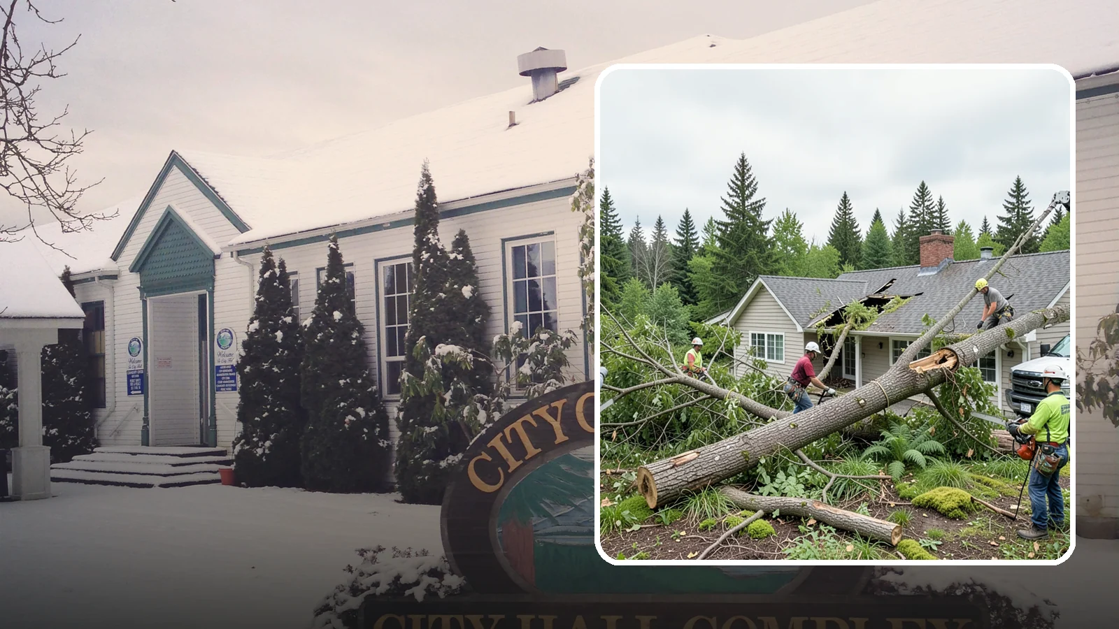 Wind damage cleanup in Pacific, King County, WA - Cleanup and make-safe work after wind damage.