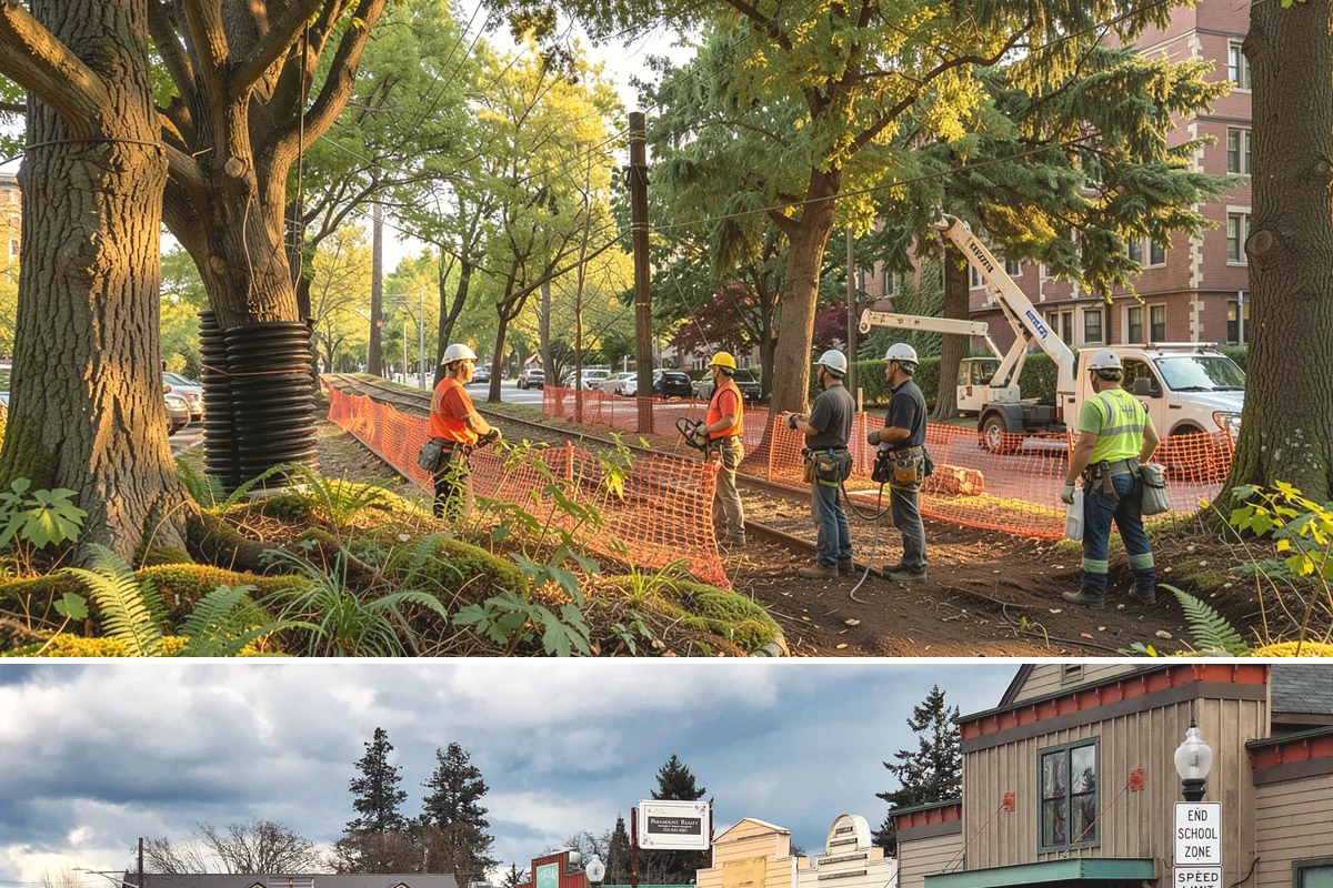 Wind damage cleanup in Roy, Pierce County, WA - This service is performed year-round in response to high winds but requires extra caution during wet winter months when ground...