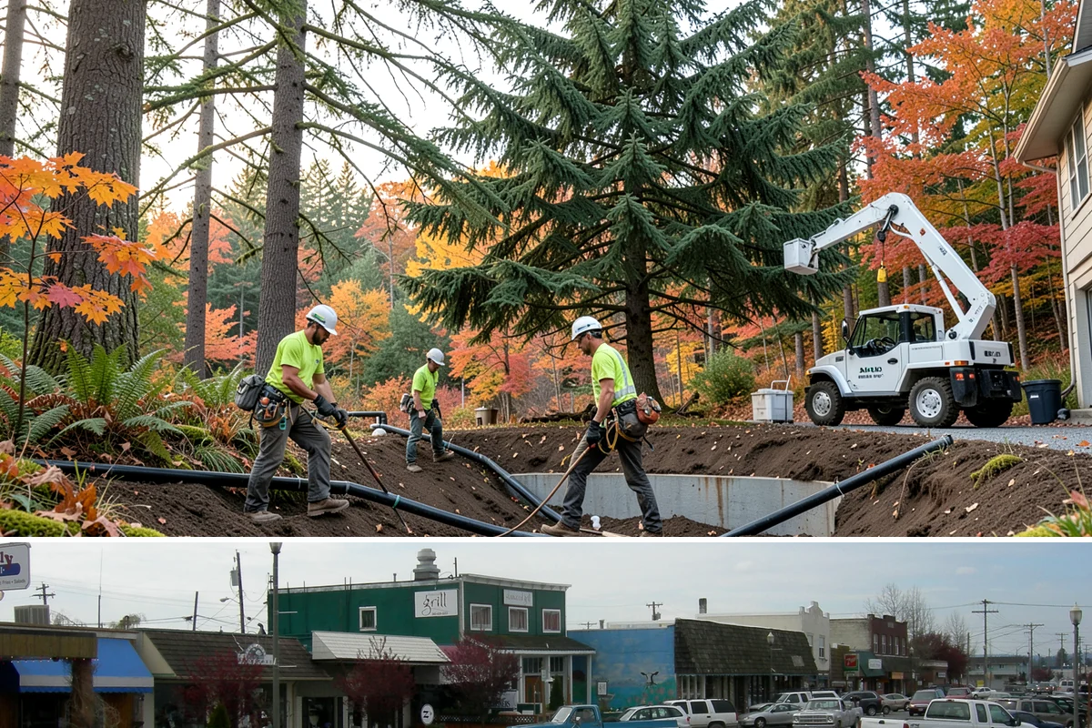 Wind damage cleanup in Stanwood, Snohomish County, WA - This service is performed year-round in response to high winds but requires extra caution during wet winter months when ground...