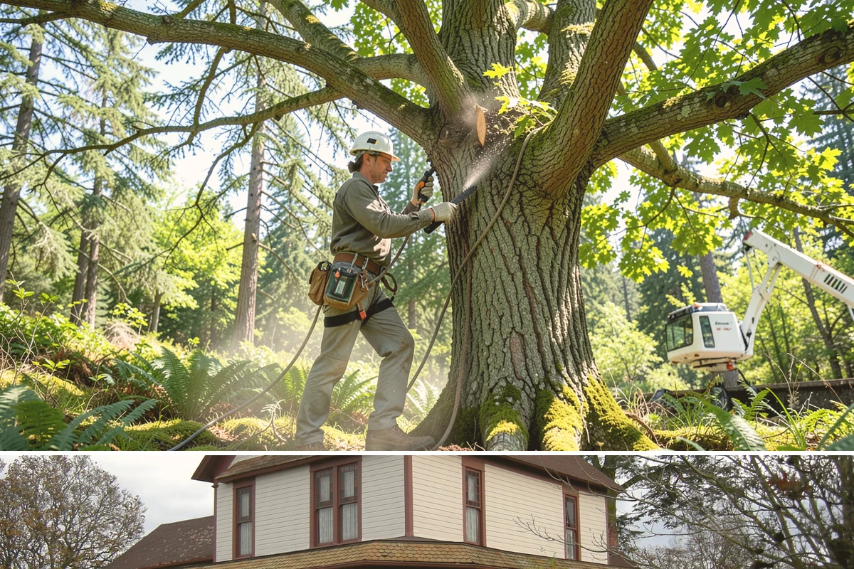 Wind damage cleanup in Sumner, Pierce County, WA - This service is performed year-round in response to high winds but requires extra caution during wet winter months when ground...