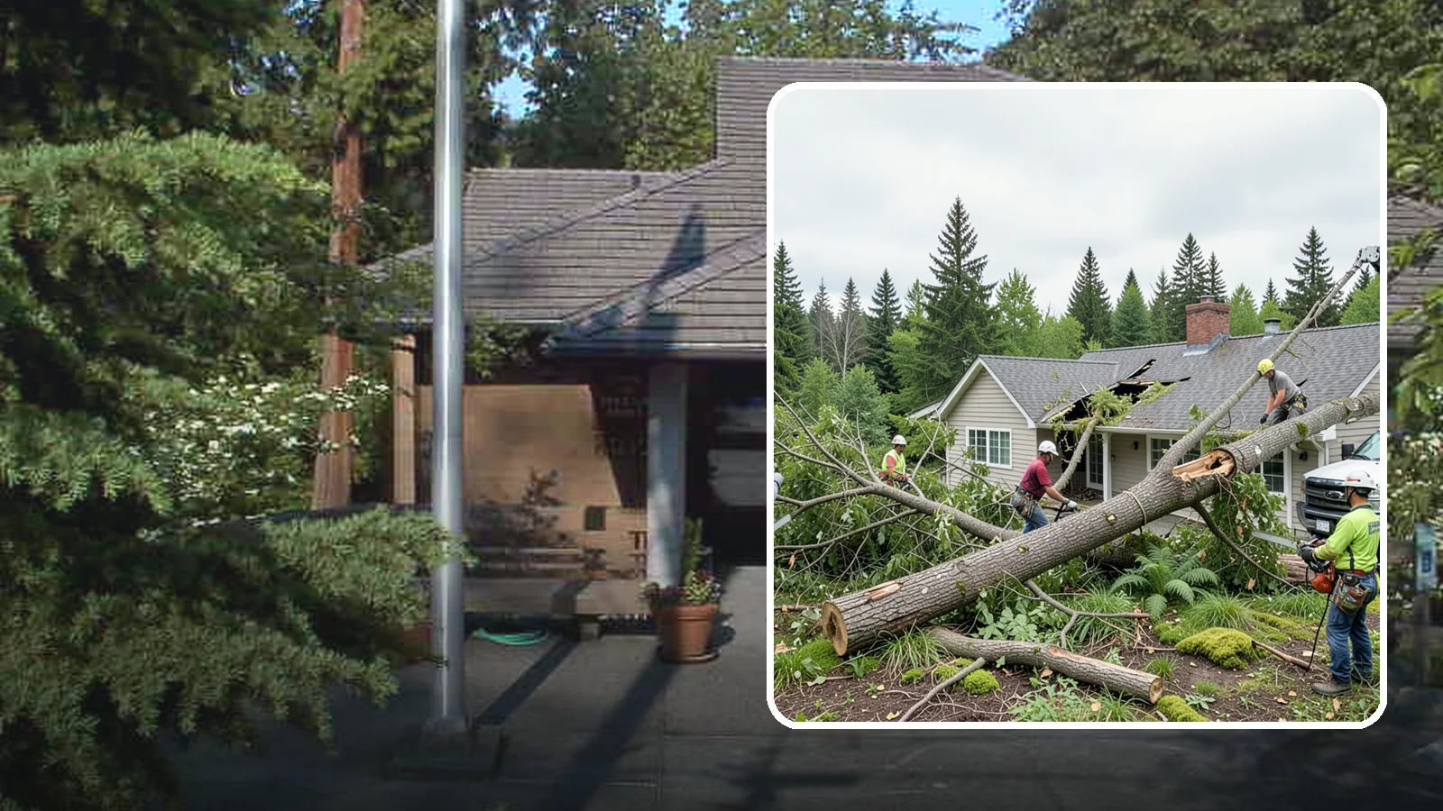 Wind damage cleanup in Yarrow Point, King County, WA - Cleanup and make-safe work after wind damage.