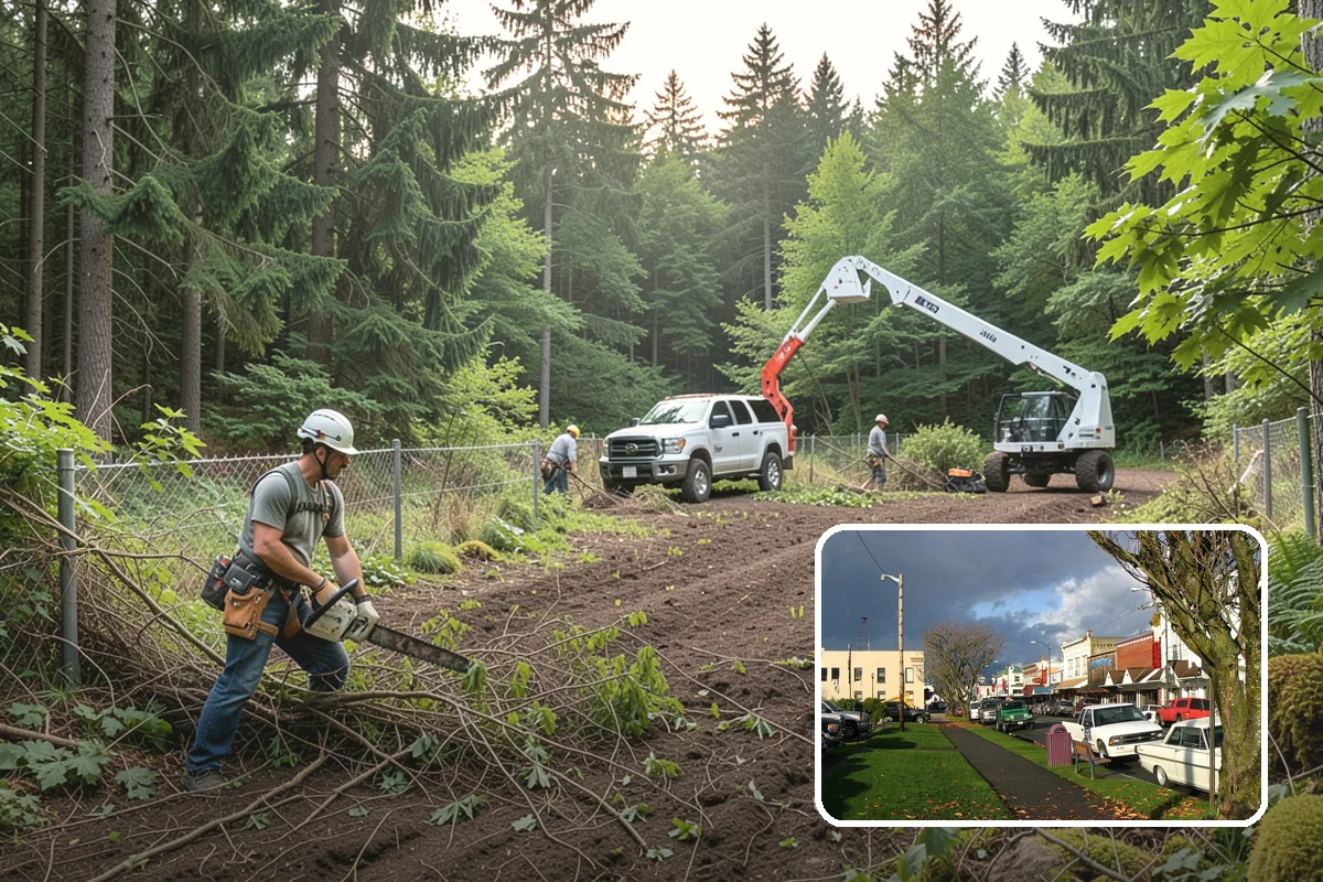 Wood chipping in Arlington, Snohomish County, WA - Turns removed wood and debris into usable products