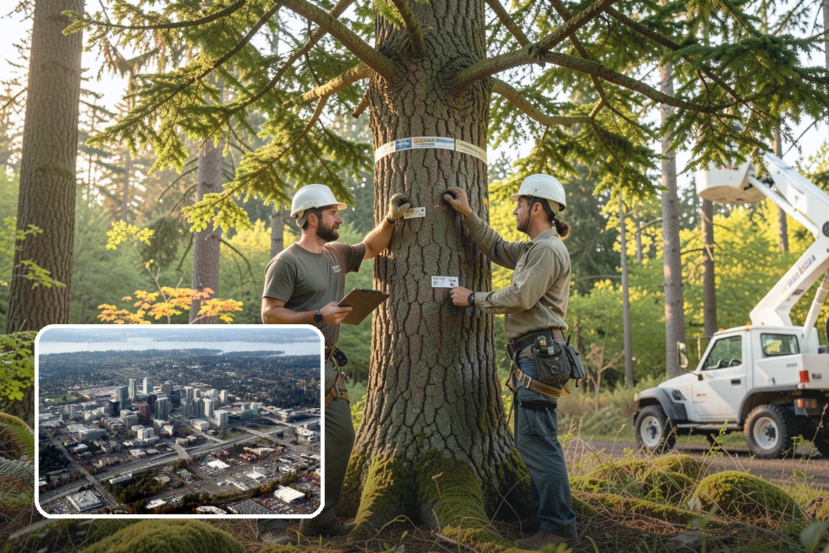 Wood chipping in Bellevue, King County, WA - Turns removed wood and debris into usable products