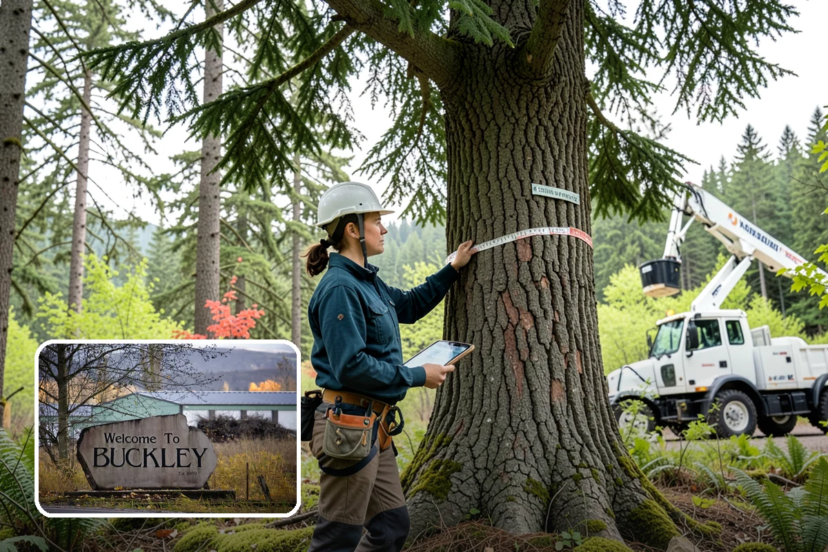 Wood chipping in Buckley, Pierce County, WA - Turns removed wood and debris into usable products