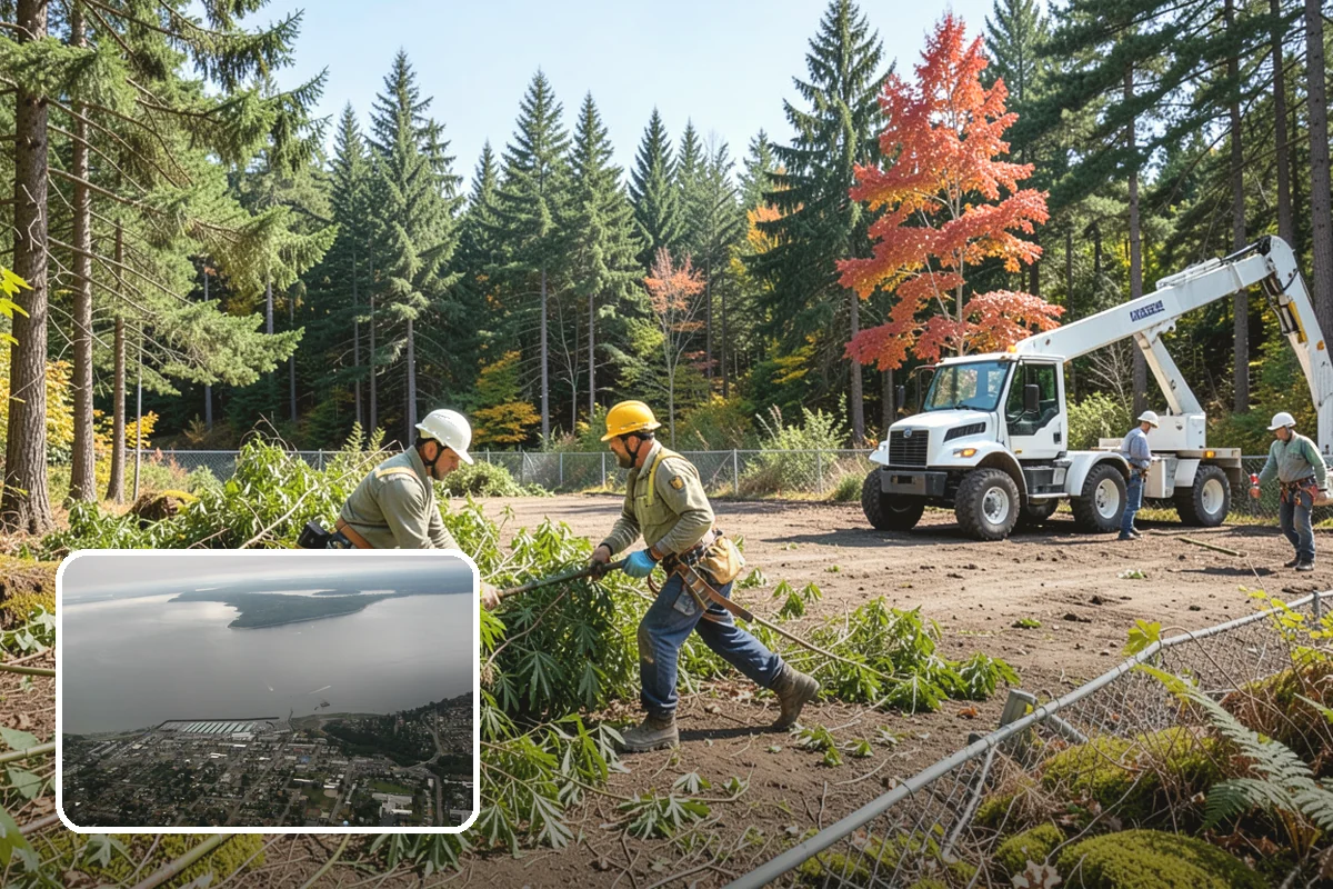 Wood chipping in Des Moines, King County, WA - Turns removed wood and debris into usable products