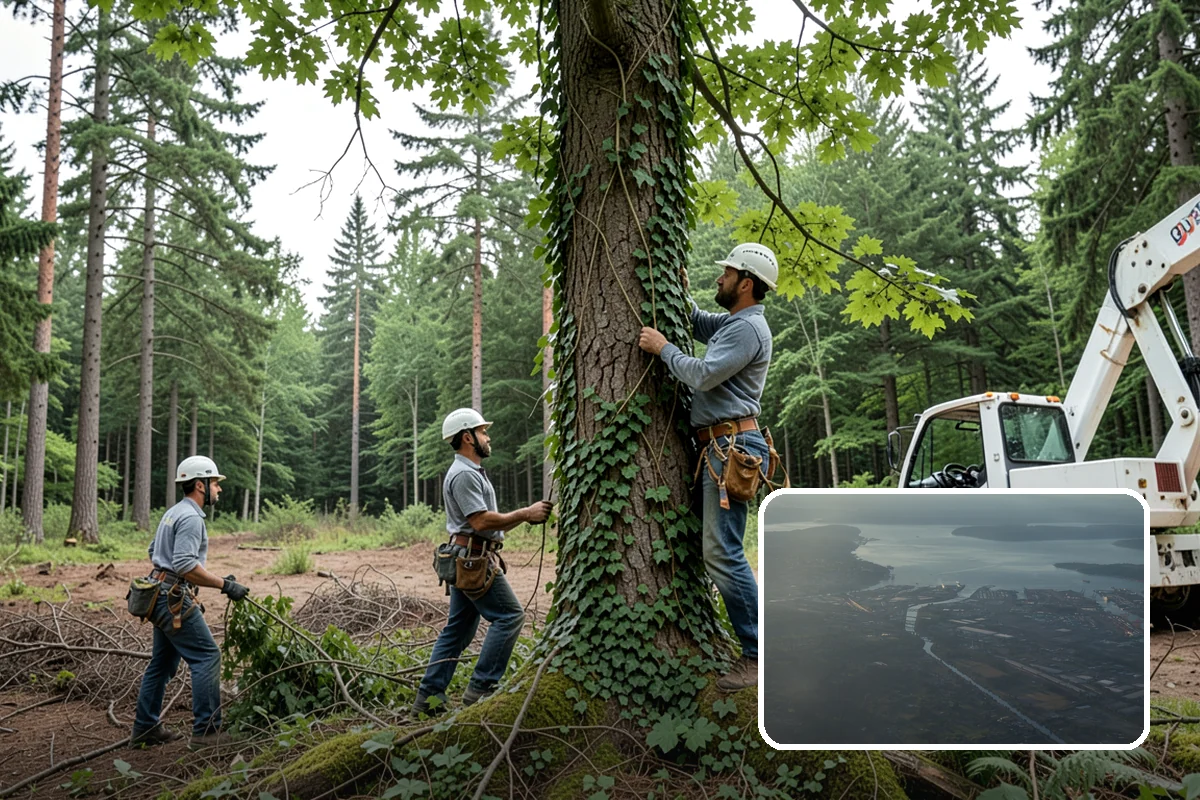 Wood chipping in Fife, Pierce County, WA - Turns removed wood and debris into usable products