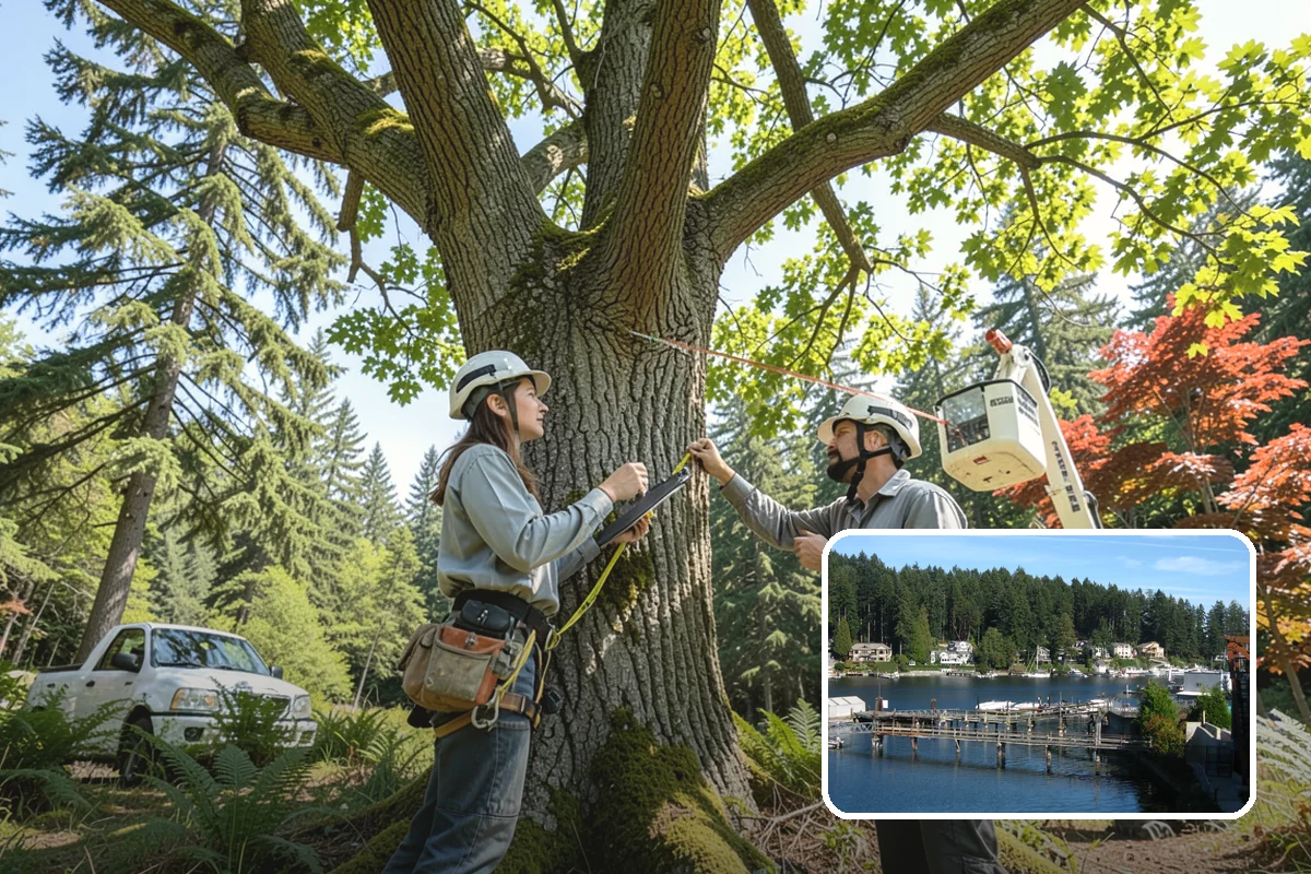 Wood chipping in Gig Harbor, Pierce County, WA - Turns removed wood and debris into usable products