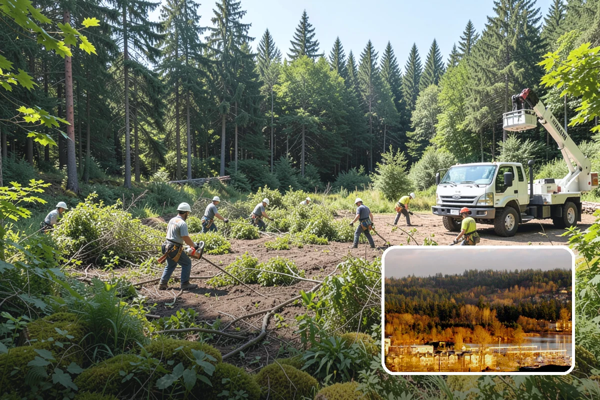 Wood chipping in Kenmore, King County, WA - Turns removed wood and debris into usable products
