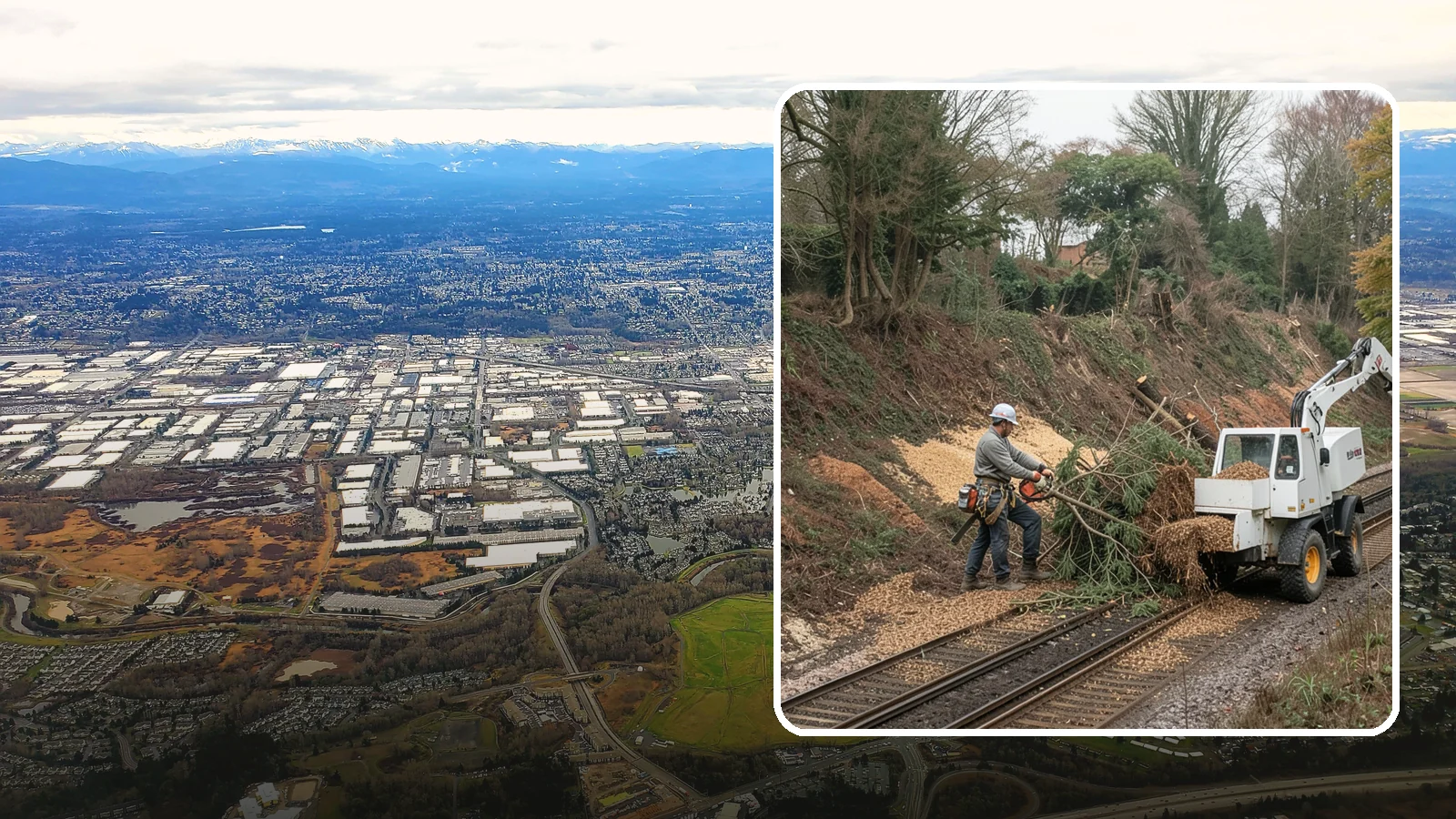 Wood chipping in Kent, King County, WA - The on-site chipping of branches and limbs.