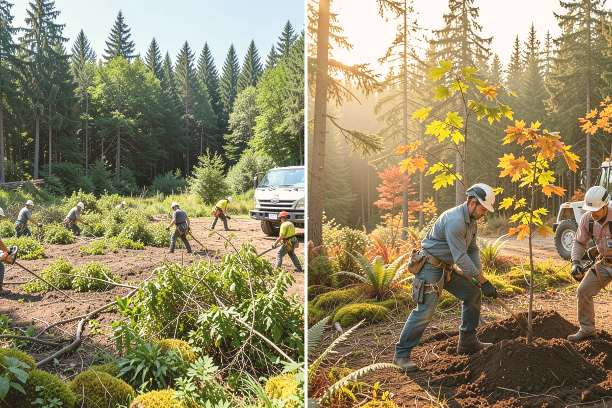 Wood chipping in Kirkland, King County, WA - Sort material by type and size