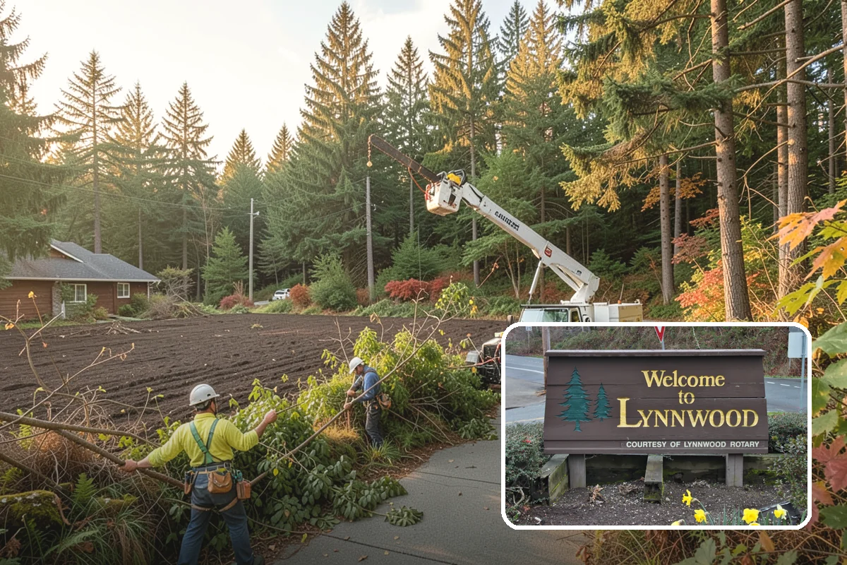 Wood chipping in Lynnwood, Snohomish County, WA - Turns removed wood and debris into usable products