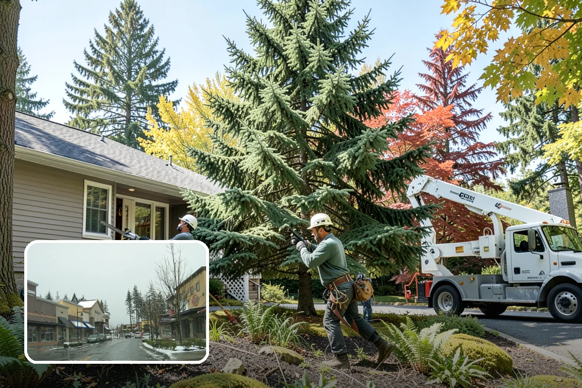 Wood chipping in Mill Creek, Snohomish County, WA - Turns removed wood and debris into usable products