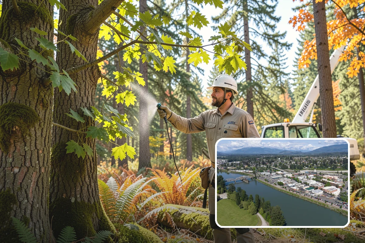 Wood chipping in Mount Vernon, Skagit County, WA - Turns removed wood and debris into usable products