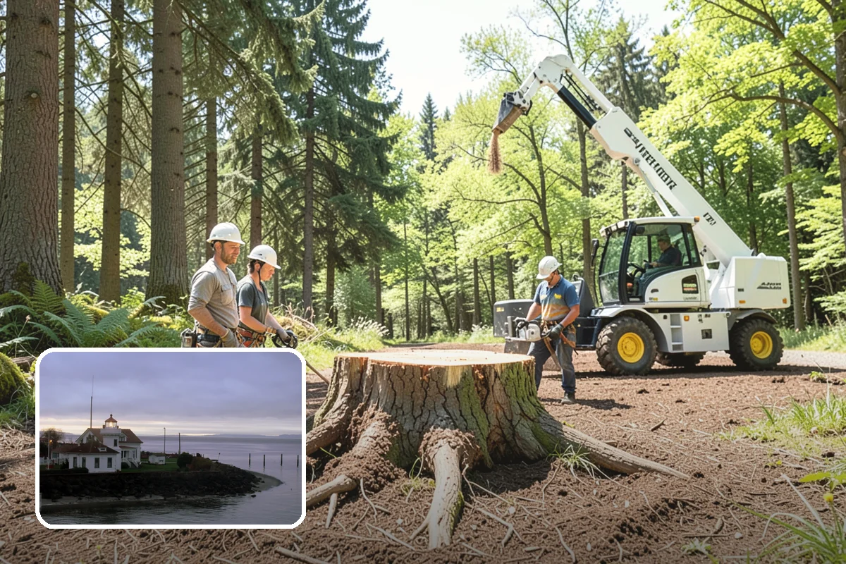 Wood chipping in Mukilteo, Snohomish County, WA - Turns removed wood and debris into usable products