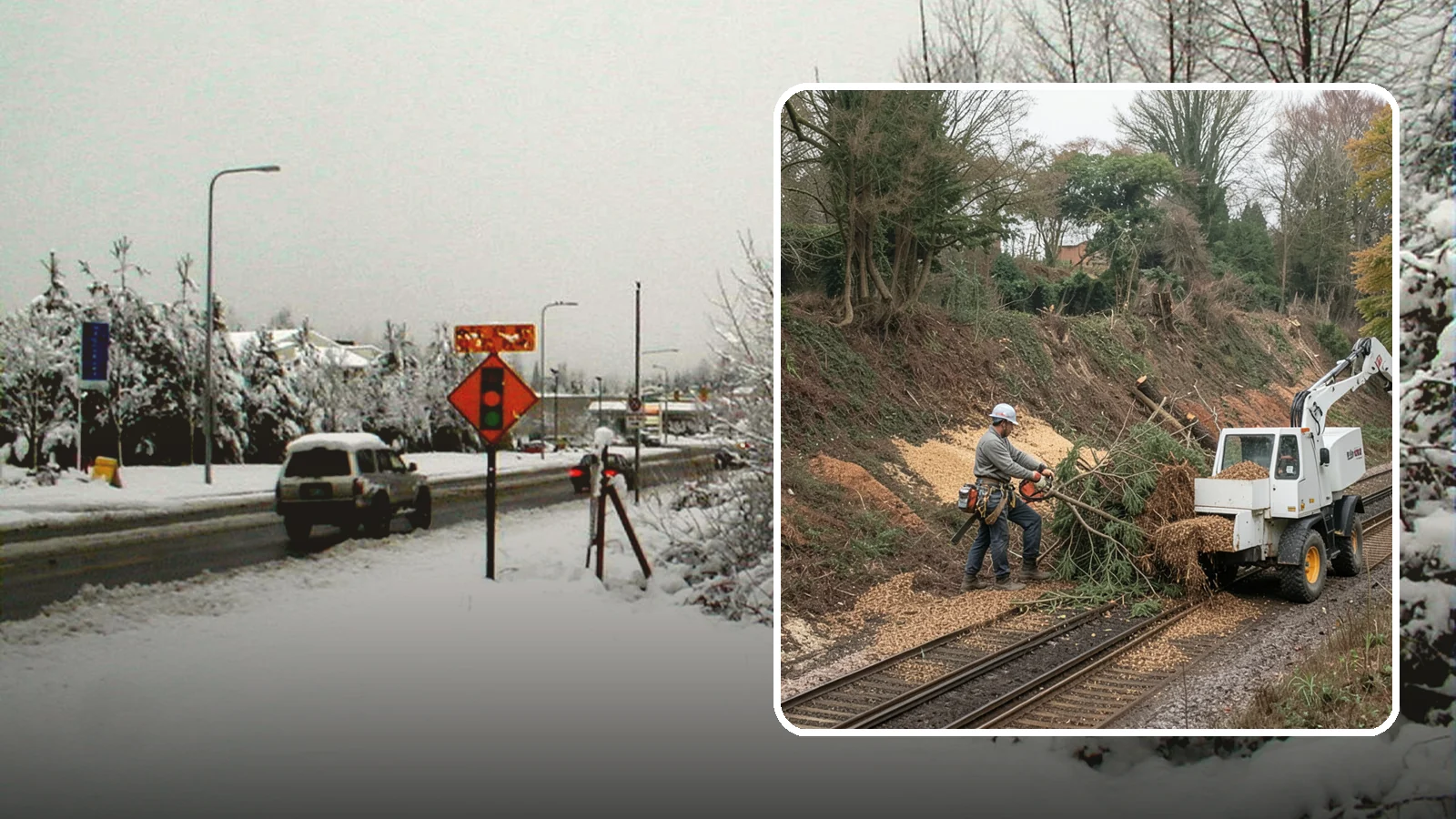 Wood chipping in Newcastle, King County, WA - The on-site chipping of branches and limbs.