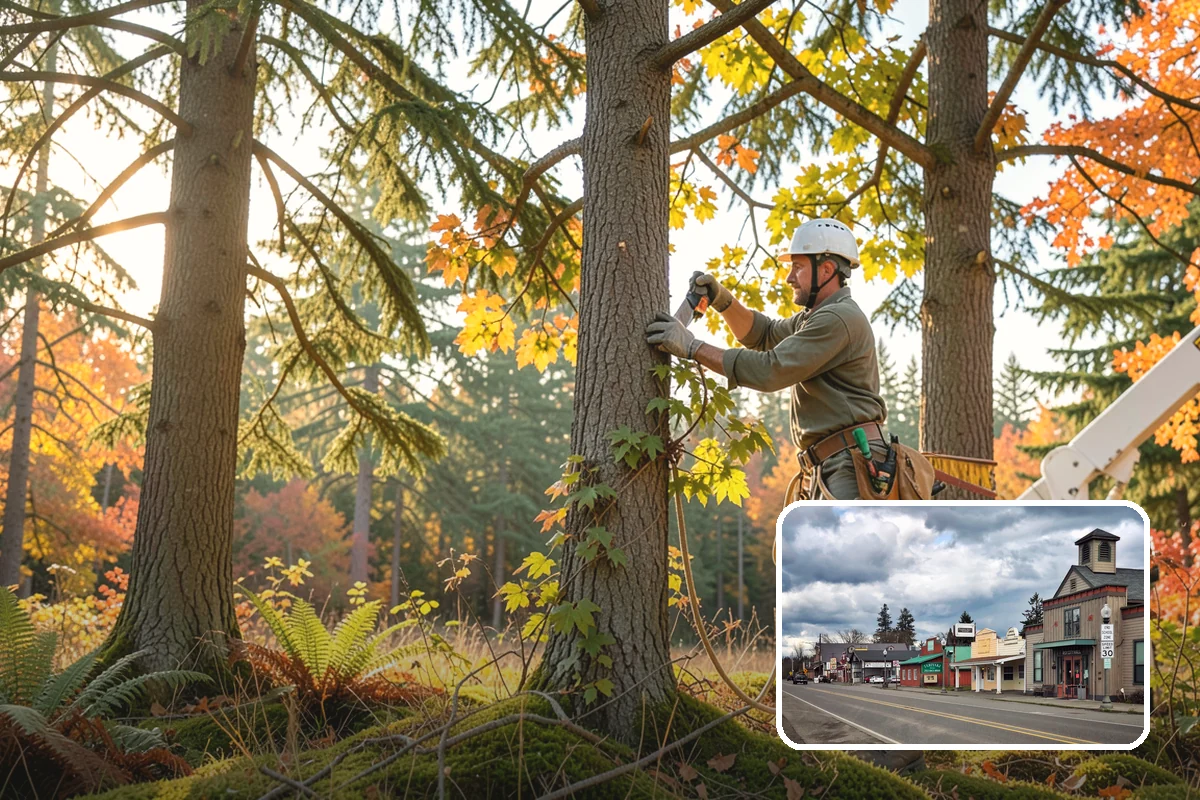 Wood chipping in Roy, Pierce County, WA - Turns removed wood and debris into usable products
