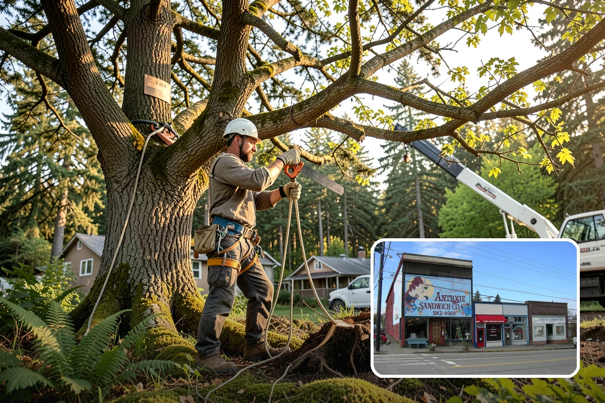 Wood chipping in Ruston, Pierce County, WA - Turns removed wood and debris into usable products