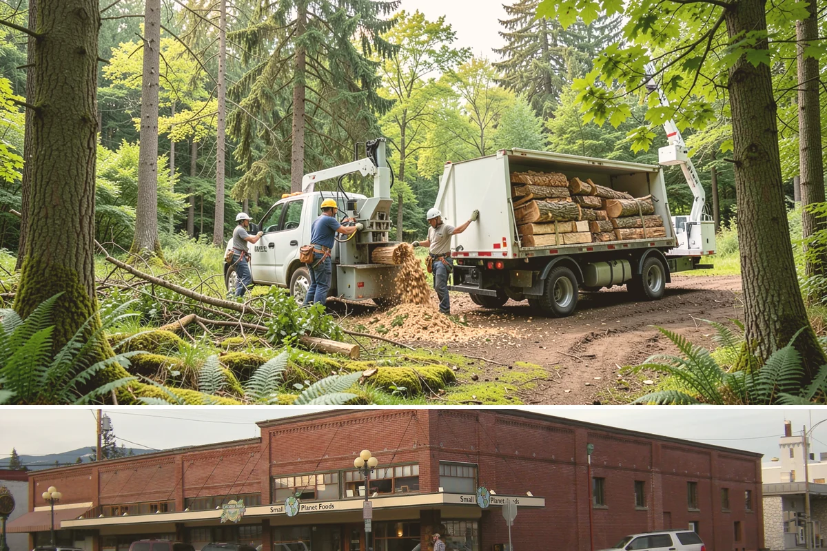 Wood chipping in Sedro-Woolley, Skagit County, WA - This service can be performed year-round but may require extra caution during wet Pacific Northwest seasons to prevent...
