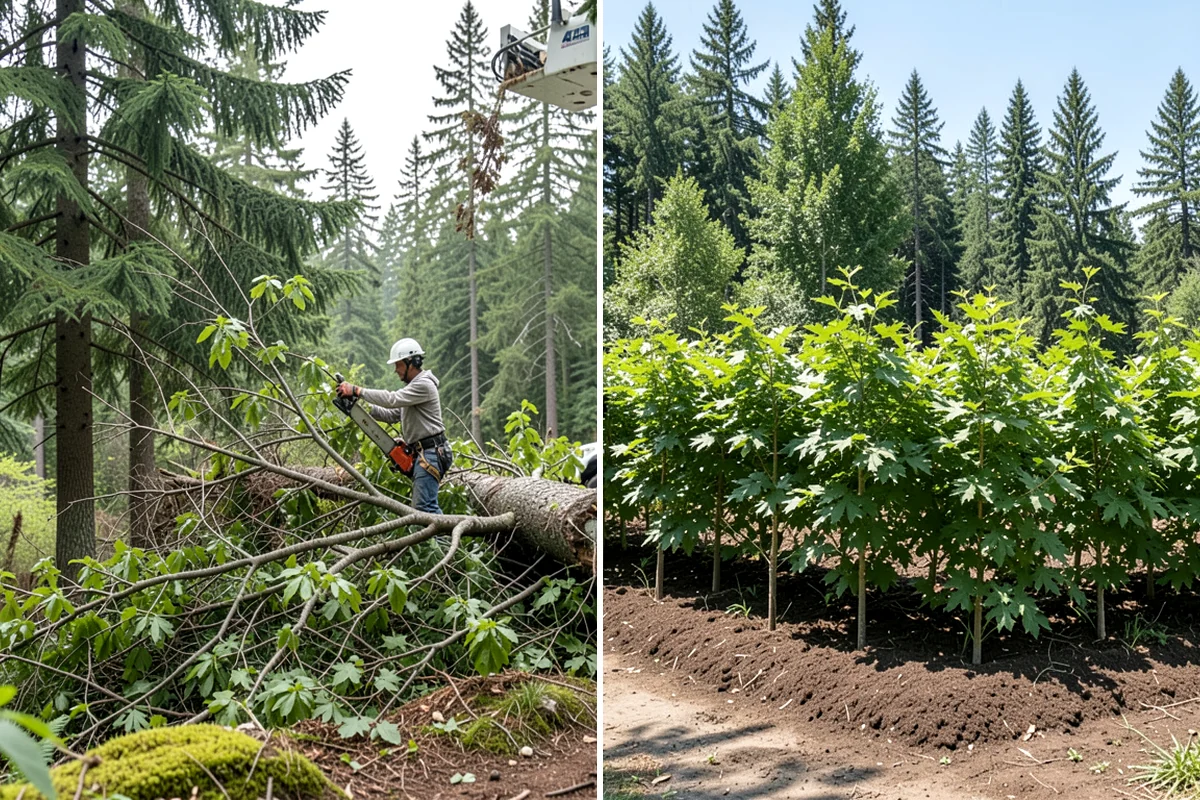 Wood chipping in Shoreline, King County, WA - Sort material by type and size