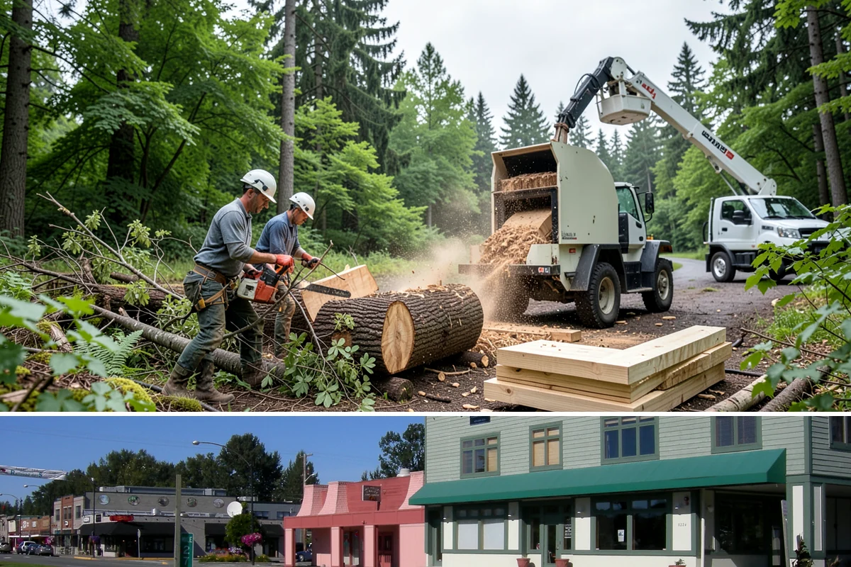 Wood chipping in Snoqualmie, King County, WA - This service can be performed year-round but may require extra caution during wet Pacific Northwest seasons to prevent...