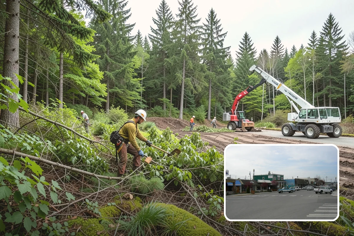 Wood chipping in Stanwood, Snohomish County, WA - Turns removed wood and debris into usable products