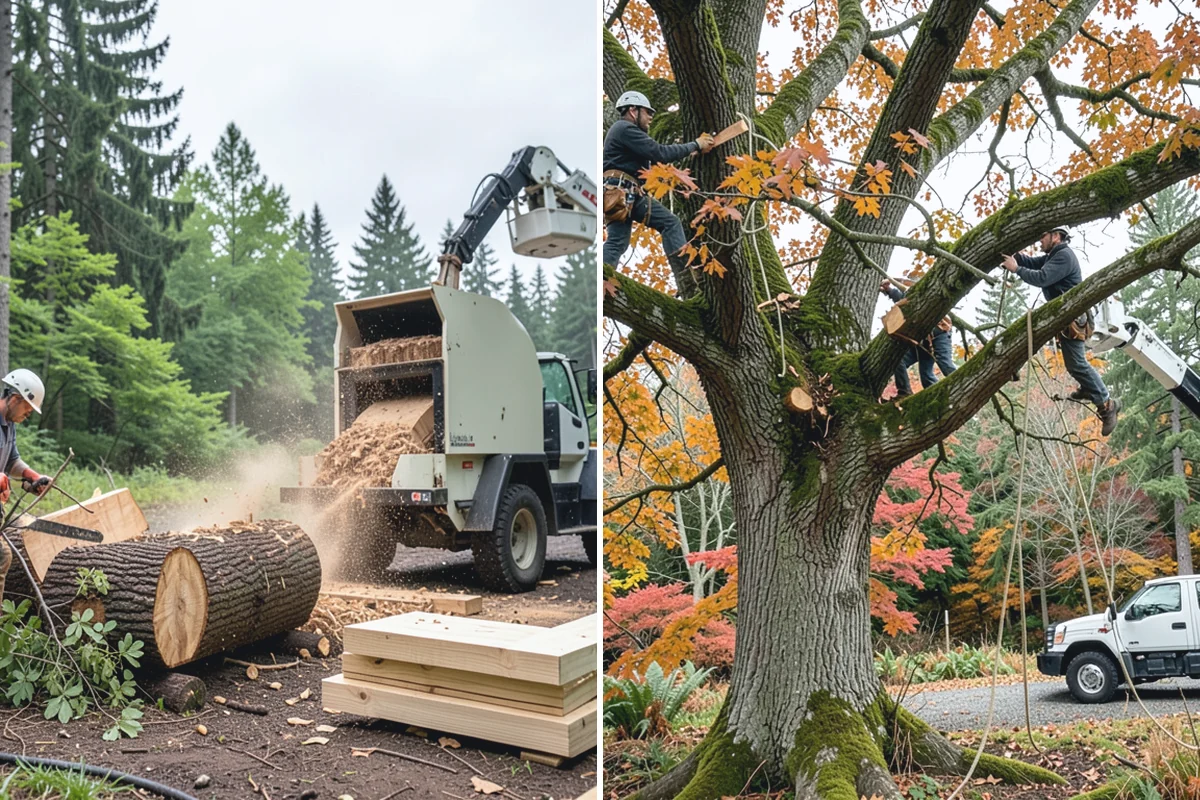 Wood chipping in Woodinville, King County, WA - Sort material by type and size