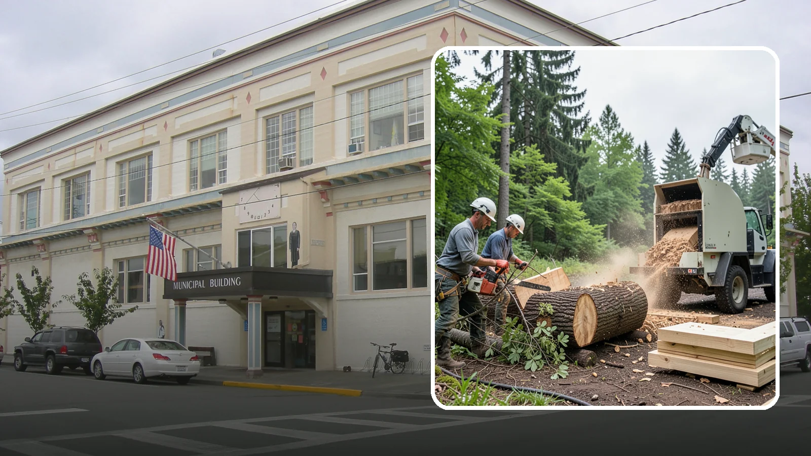 Wood milling in Anacortes, Skagit County, WA - The milling of logs into usable slabs or boards.