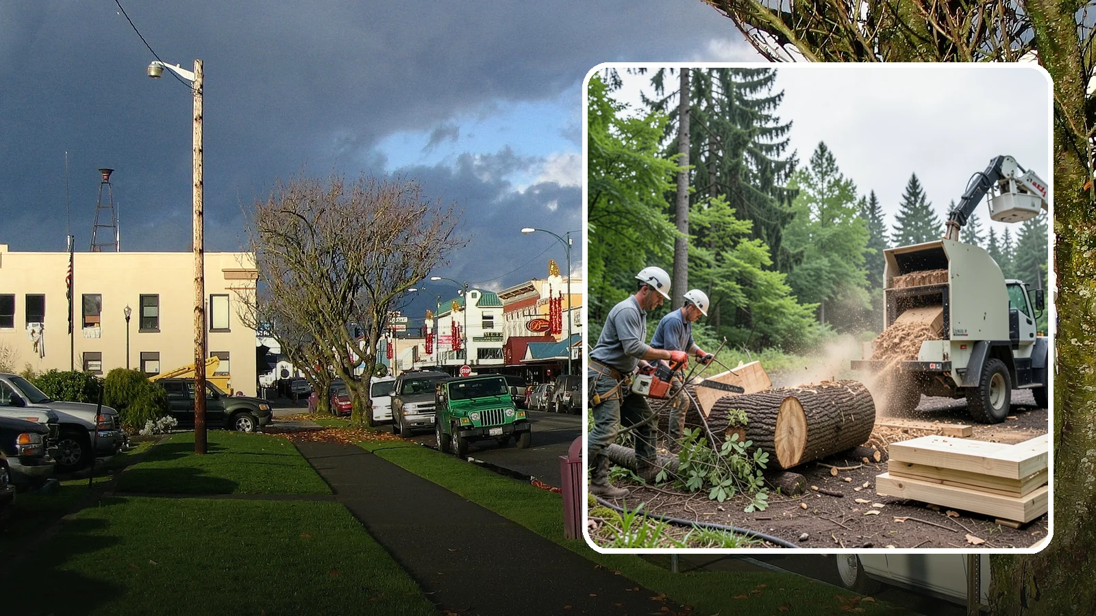 Wood milling in Arlington, Snohomish County, WA - The milling of logs into usable slabs or boards.