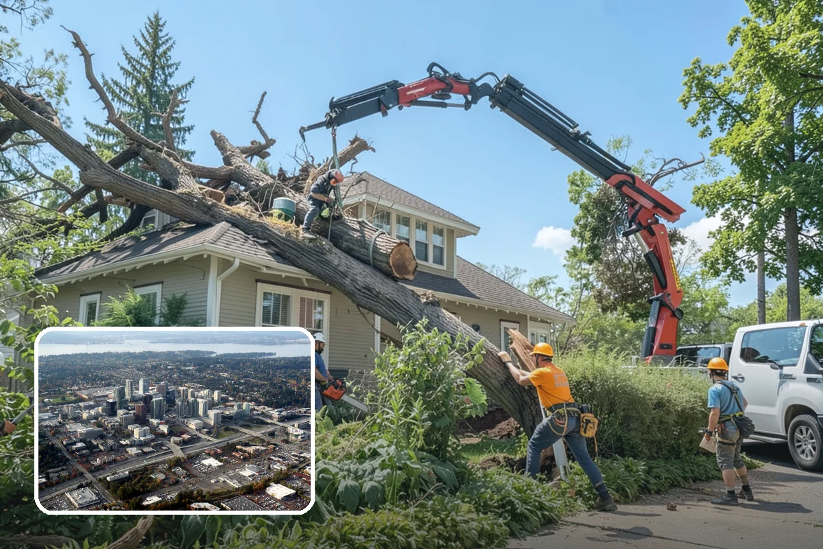 Wood milling in Bellevue, King County, WA - Turns removed wood and debris into usable products