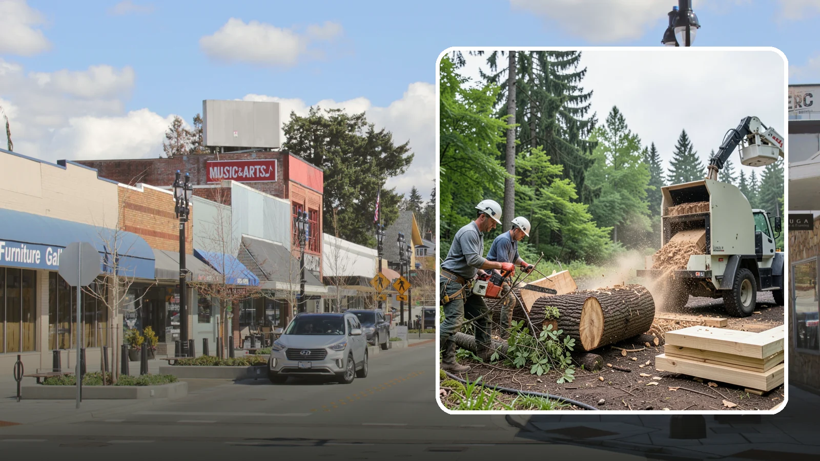 Wood milling in Bothell, King County, WA - The milling of logs into usable slabs or boards.