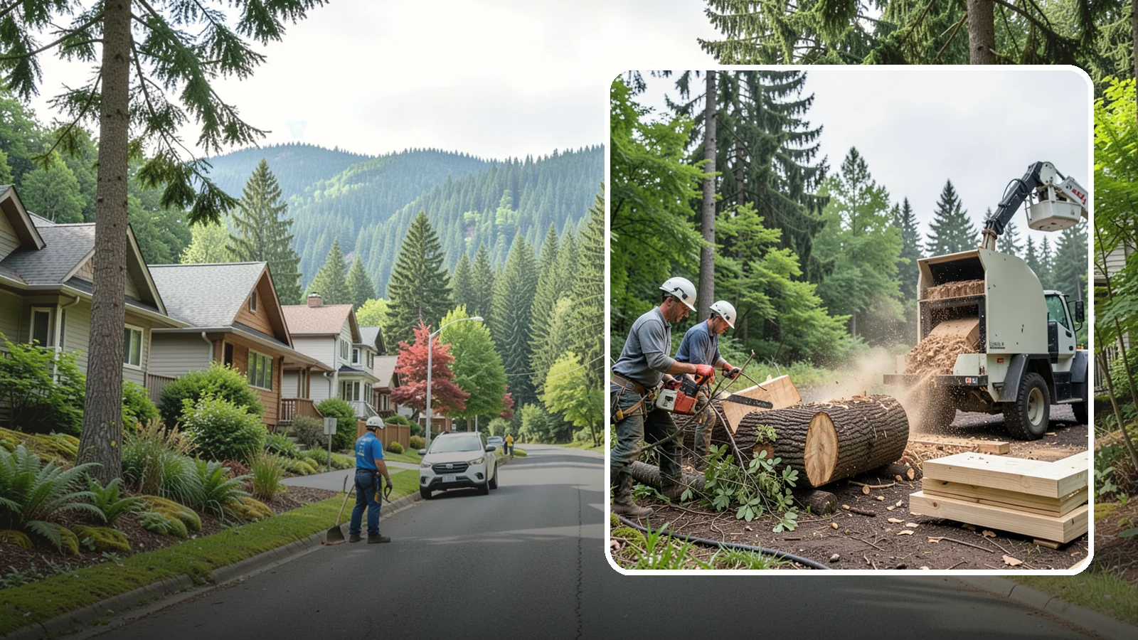 Wood milling in Darrington, Snohomish County, WA - The milling of logs into usable slabs or boards.