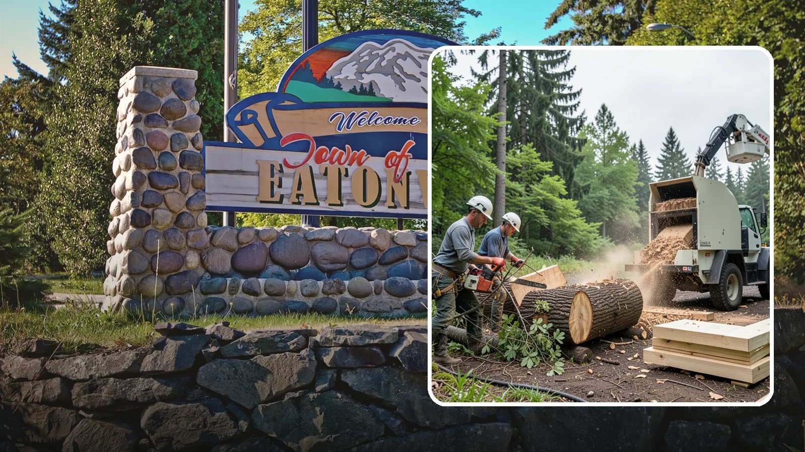 Wood milling in Eatonville, Pierce County, WA - The milling of logs into usable slabs or boards.