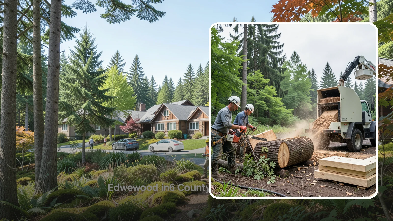Wood milling in Edgewood, Pierce County, WA - The milling of logs into usable slabs or boards.