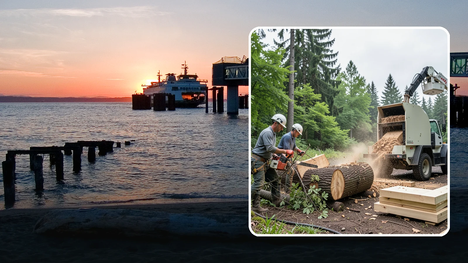 Wood milling in Edmonds, Snohomish County, WA - The milling of logs into usable slabs or boards.