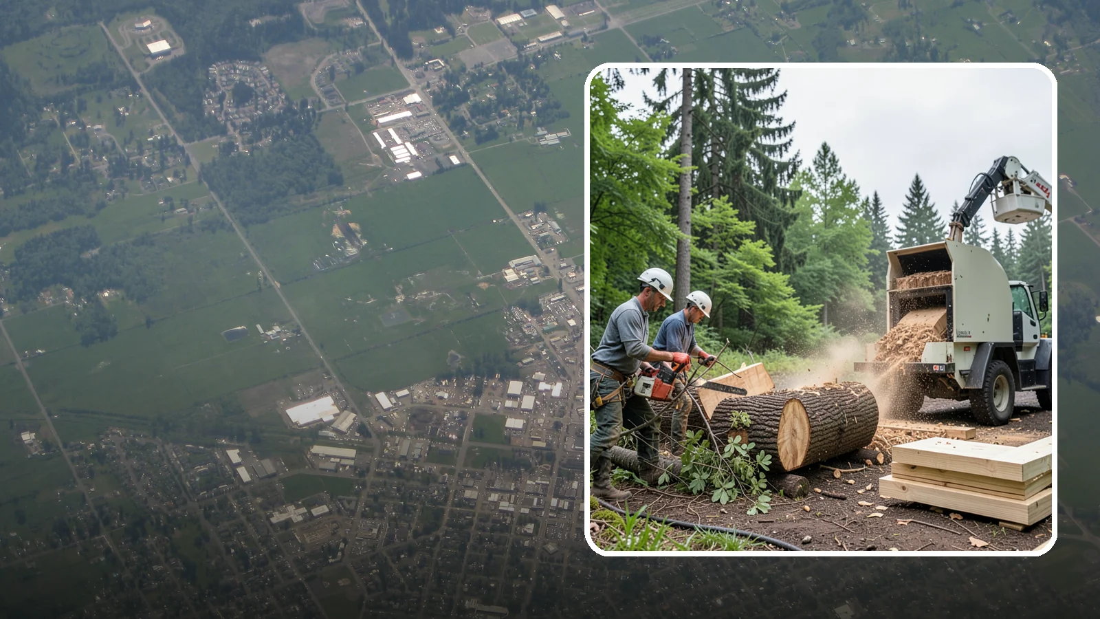 Wood milling in Enumclaw, King County, WA - The milling of logs into usable slabs or boards.