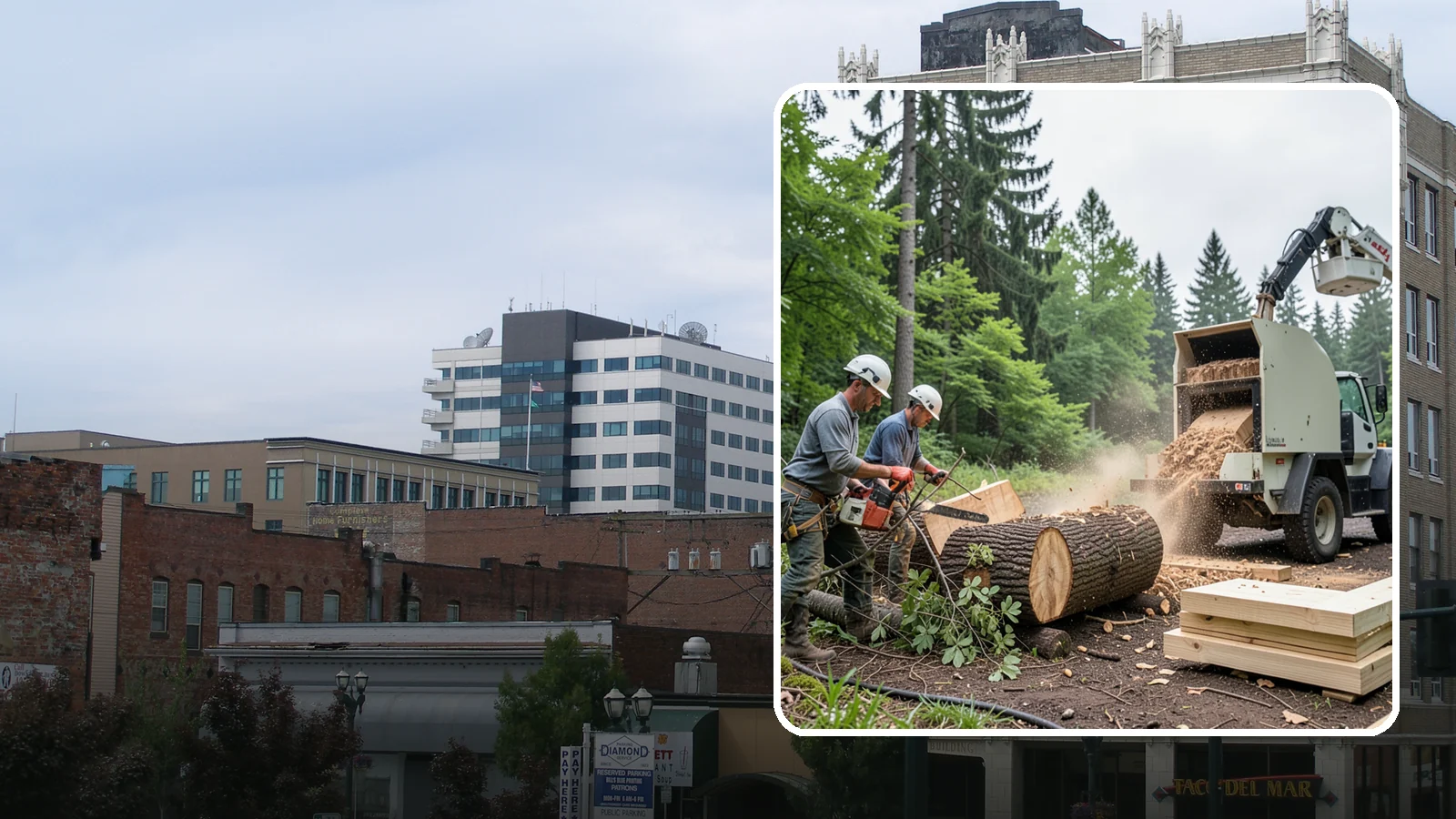Wood milling in Everett, Snohomish County, WA - The milling of logs into usable slabs or boards.