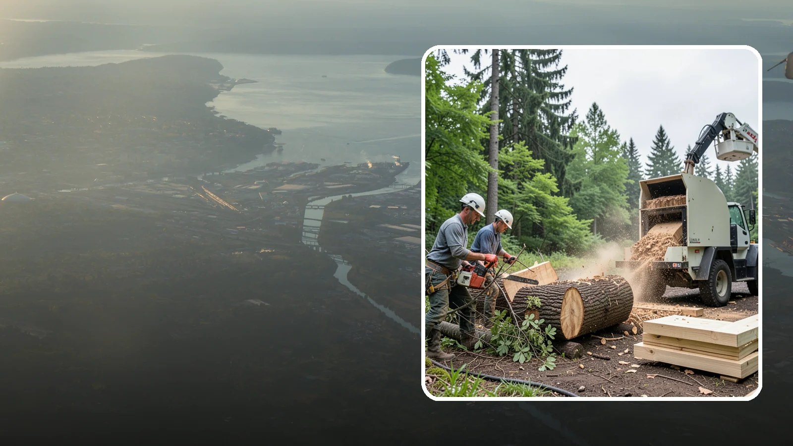 Wood milling in Fife, Pierce County, WA - The milling of logs into usable slabs or boards.