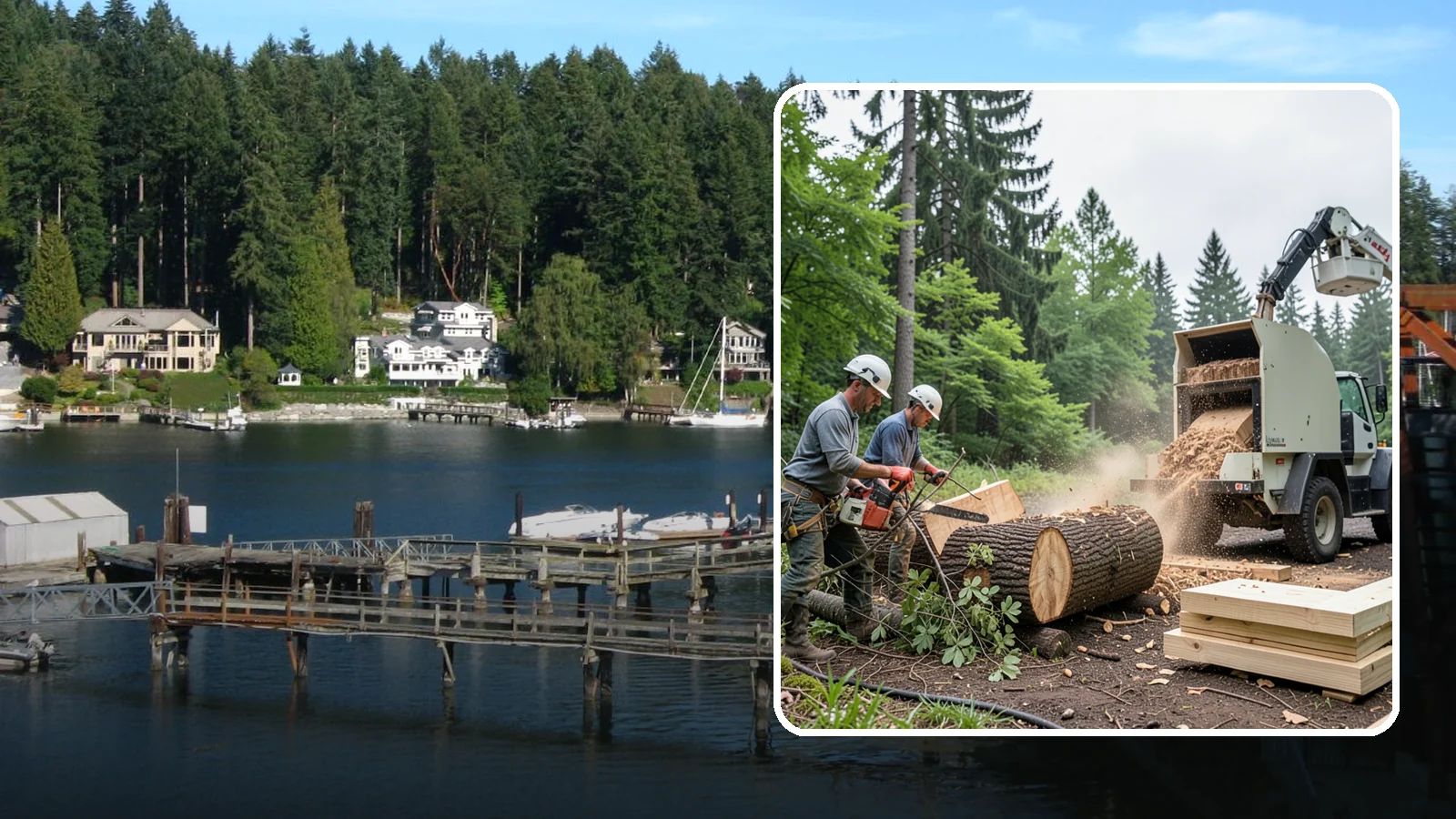 Wood milling in Gig Harbor, Pierce County, WA - The milling of logs into usable slabs or boards.
