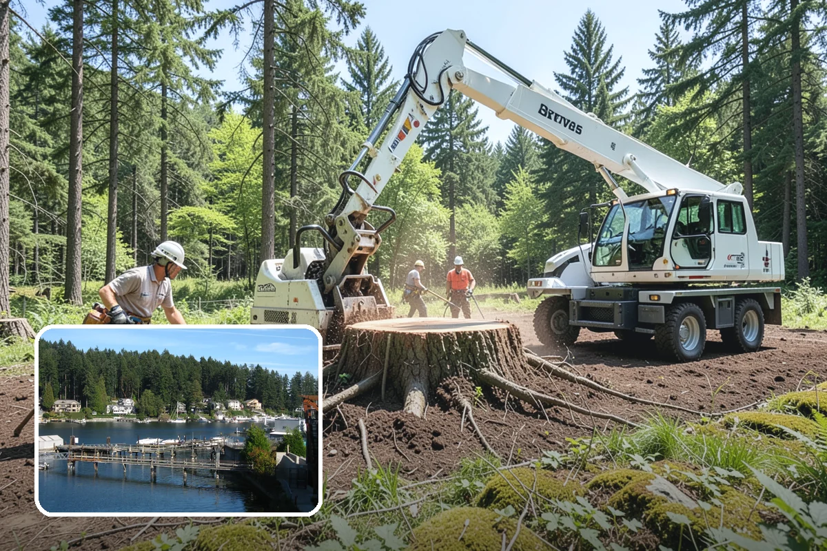 Wood milling in Gig Harbor, Pierce County, WA - Turns removed wood and debris into usable products