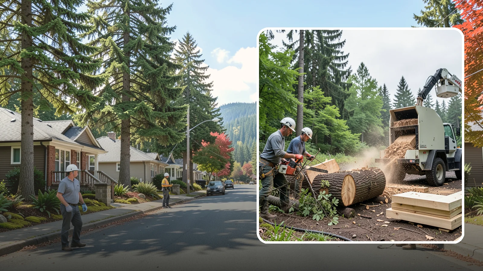 Wood milling in Hunts Point, King County, WA - The milling of logs into usable slabs or boards.