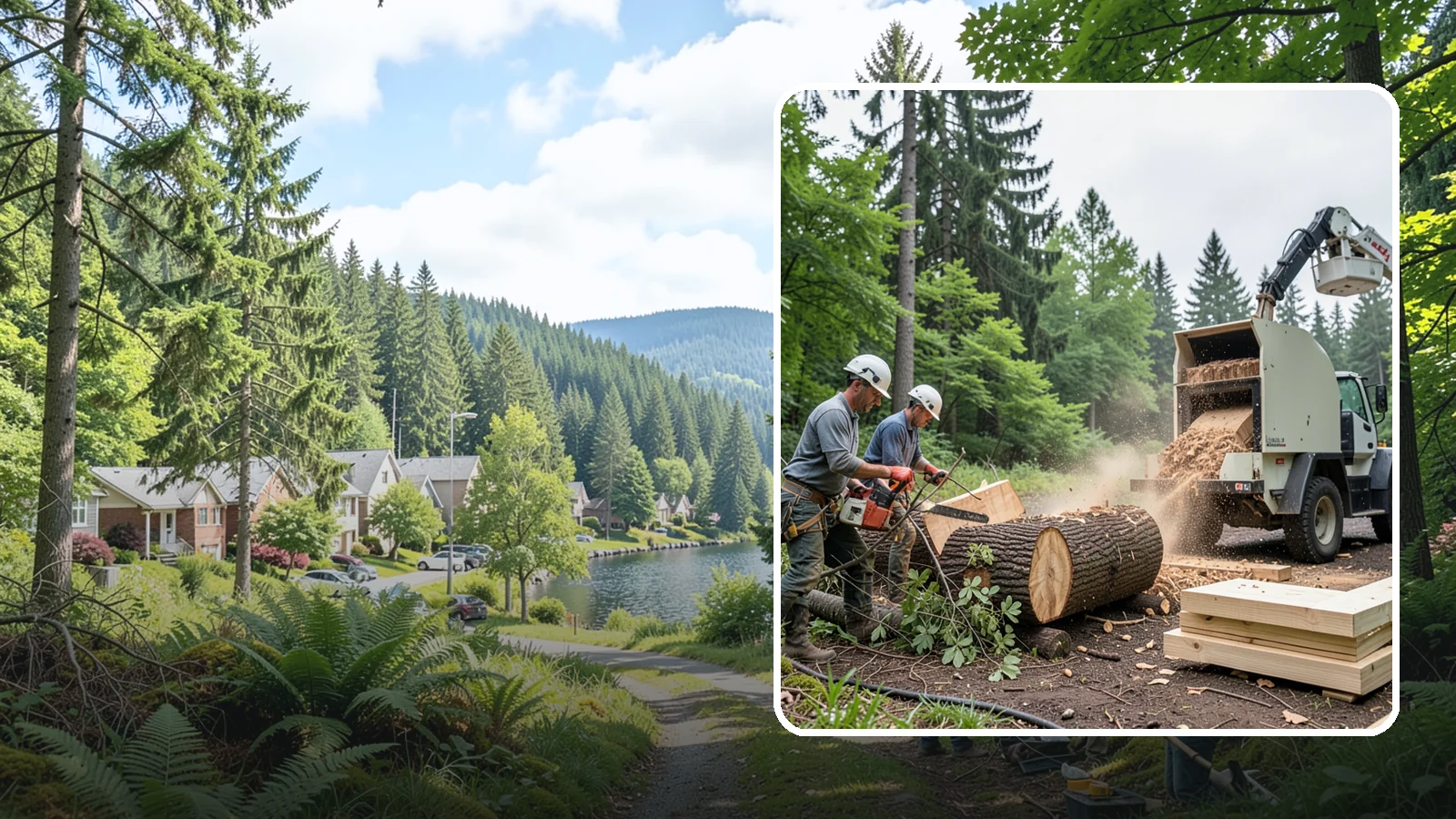 Wood milling in Lake Forest Park, King County, WA - The milling of logs into usable slabs or boards.