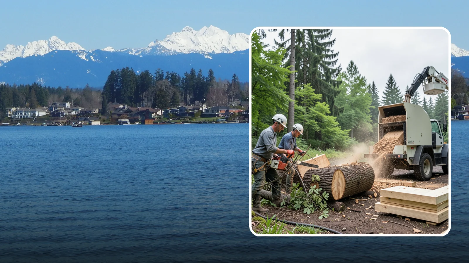 Wood milling in Lake Stevens, Snohomish County, WA - The milling of logs into usable slabs or boards.