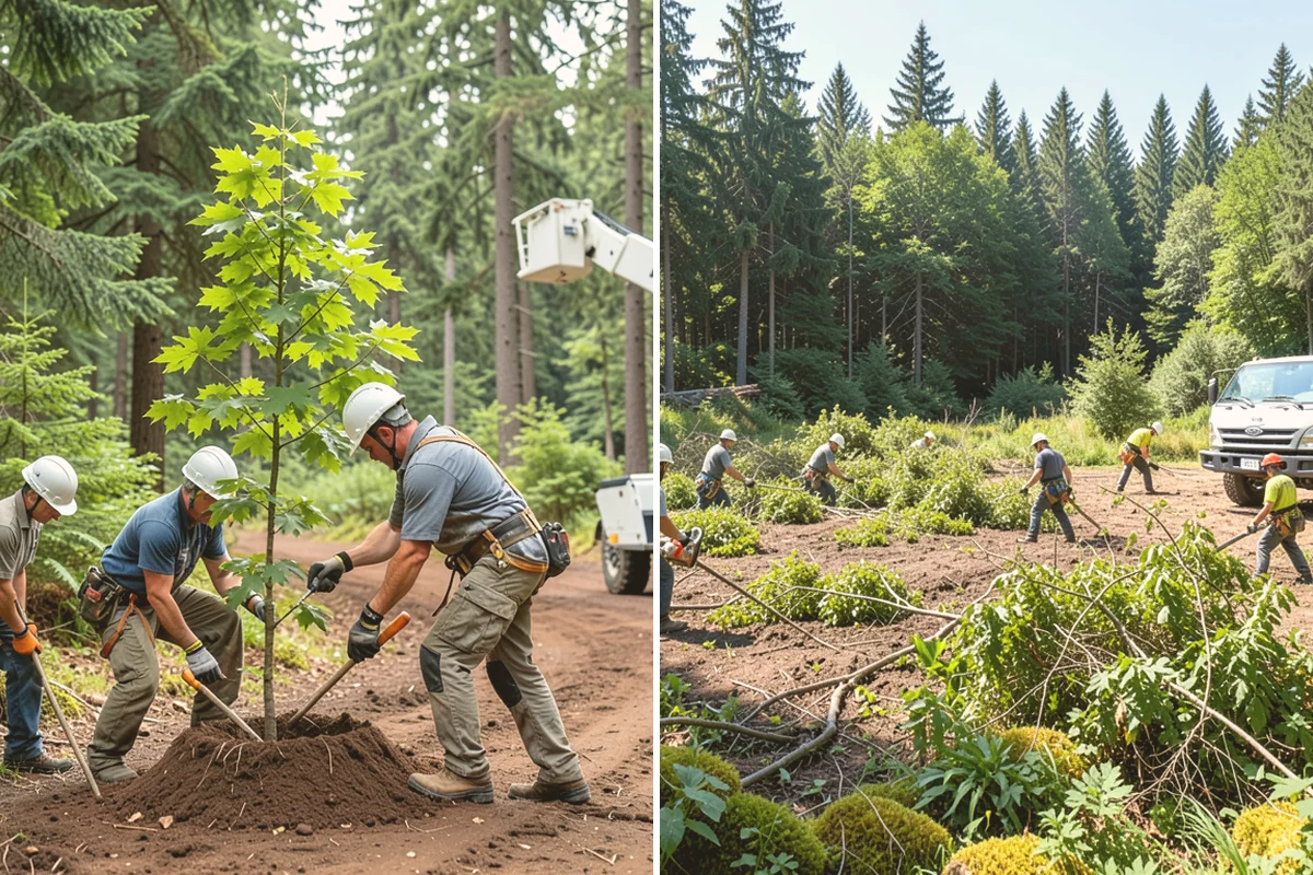Wood milling in Langley, Island County, WA - Sort material by type and size