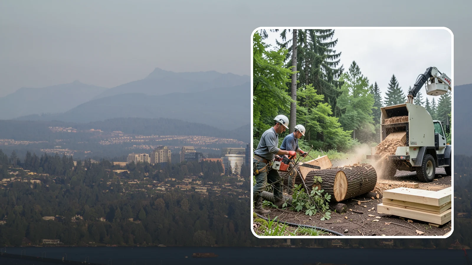 Wood milling in Medina, King County, WA - The milling of logs into usable slabs or boards.