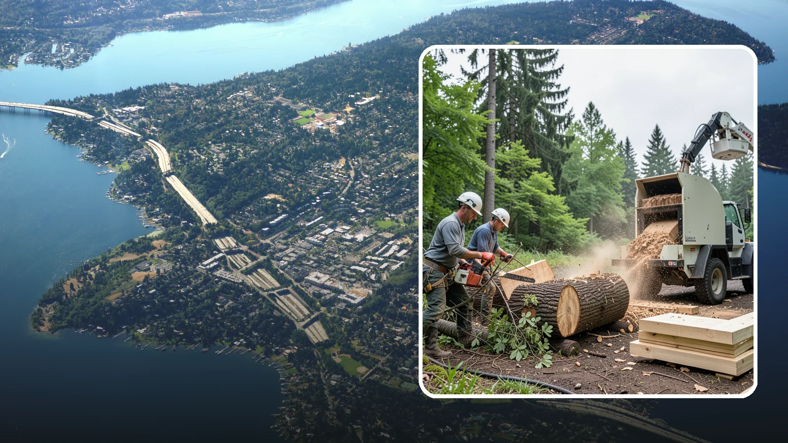 Wood milling in Mercer Island, King County, WA - The milling of logs into usable slabs or boards.