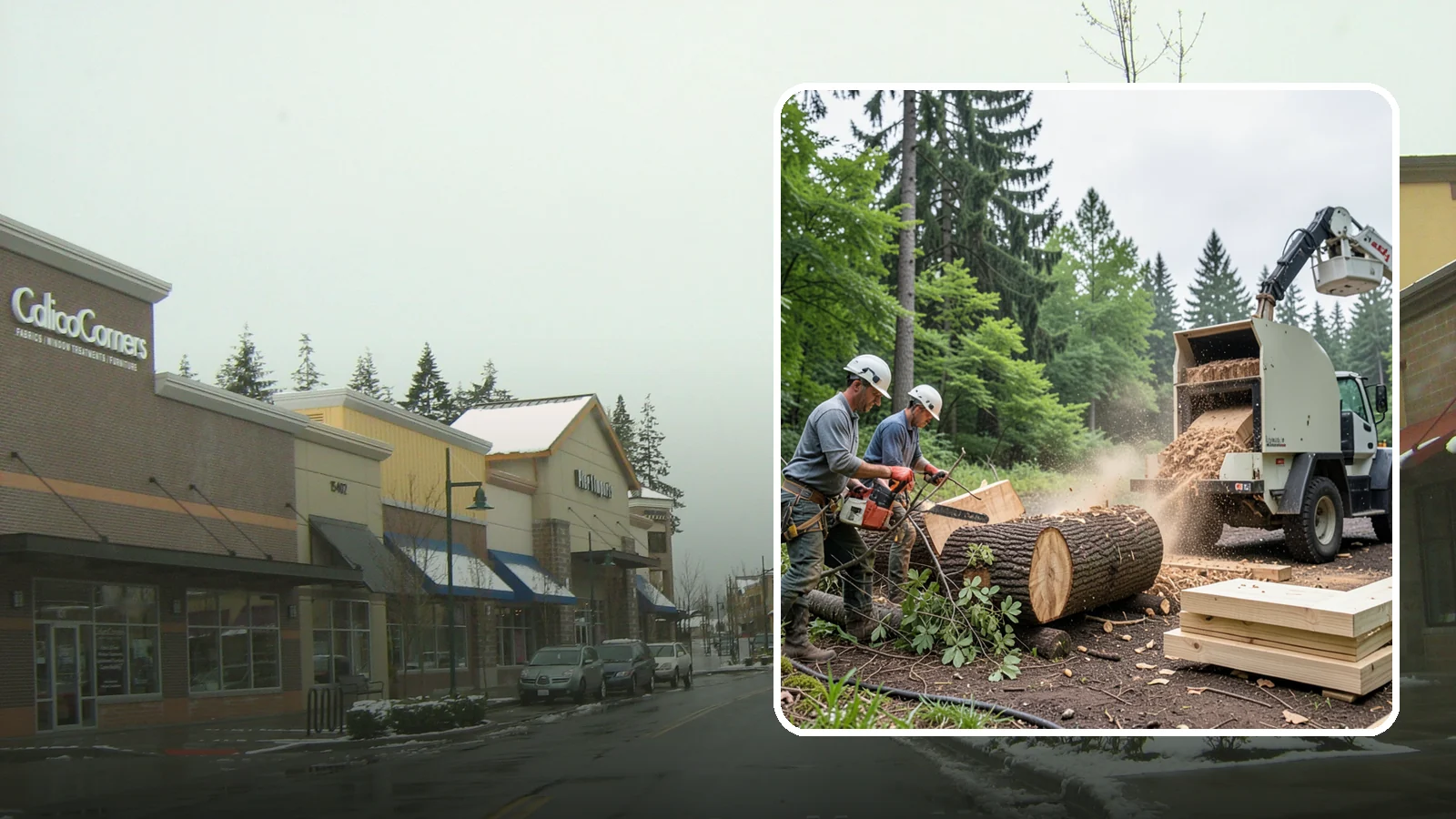Wood milling in Mill Creek, Snohomish County, WA - The milling of logs into usable slabs or boards.